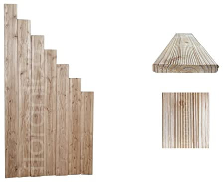 Floranica Lames de terrasse en Bois Planches Lisses en mélèze Planche à Bords Bois de Construction Non traité Panneau Bois Exterieur 10 pièces, Hauteur: 80 cm