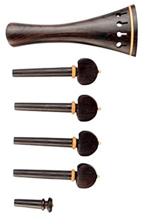 Violine Ersatzteile Ebony Wood Violin Teile Set 4/4 Tailrope +Drehen Von Stiften +Endpin Ebony Holz Violin Geigen Geigenteile (Size : 1)
