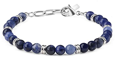 GAVU Geschenke Einfaches Kristall Armband Perlenarmband aus Sodalith Größe S