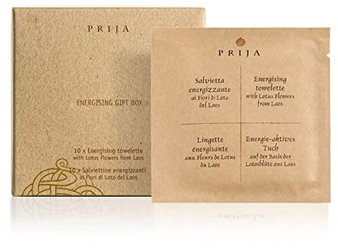 PRIJA Lotus Flower Energizing Tissue, Packung mit 10 Stück x 4 ml (Energie wischen)