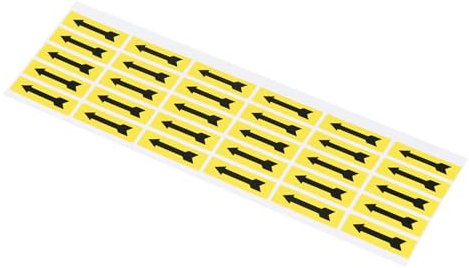 PATIKIL 1.4x0.4 Lang 6Set/180Stk Pfeil Aufkleber Kontrollanzeige Klebeband Self Klebeschild Etikett für Industrielle Arbeit Schwarz Gelb
