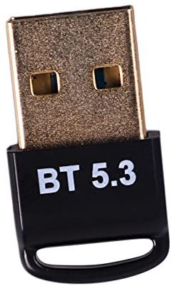 5.3 Bluetooth Adapter, USB Bluetooth Dongle Sender Empfänger, Steckwiderstand, mit Vergoldetem Stecker, für 8.1 10 11 (ohne Treiber)