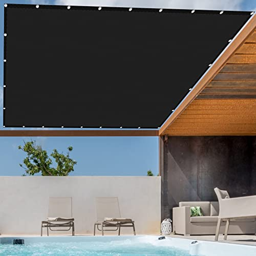 Sonnensegel Sonnenschutz 3 x 4 m Rechteckig Wasserdicht UV Schutz Segeltuch Pergola Wasserabweisend Uv Schutz für Außenbereich Terrasse und Garten, Schwarz
