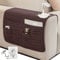 SHUOJIA Armlehnenbezüge,Armlehnenschoner Wasserdichter,mit 6 Taschen für Couch oder Sessel Bett Storage TV Fernbedienung Halterung (Brown)