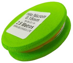 DecoPorex - Filo di Nichrome per Taglio a Caldo, Bobina per Polistirolo e Schiuma (0,15mm-2,5 mts)