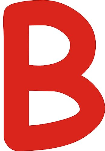 Kleckerliese Buchstaben Aufkleber 8 cm Einzel – seidenmatte Alphabet Sticker A–Z für Kinderzimmer, Wand, Tür, Möbel & Auto – selbstklebend & konturgeschnitten – B – Farbe Rot
