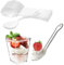 qisheng 50Pcs Dessert Spoons Mini Clear Plastic Spoons Oval Ice Cream Spoons Mousse Spoons Reusable and Washable Perfect for Parties, Birthdays, Caterings, Picnics Tableware and Dinnerware