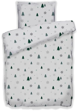 MB Warenhandel24 Bettwäsche Winter 135x200 + 80x80 cm Microfaser Flausch Fleece Thermofleece warm 2 TLG teilig (ca. 1x 135x200 + 1x 80x80 cm, Tanne)