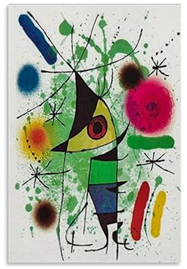 OqcEha Joan Miro Surrealismus Poster Der singende Fisch, Leinwand-Kunstdruck, hängendes Foto, Geschenkidee, Dekoration, Zuhause, Kunstwerke, 50 x 75 cm