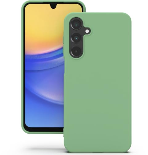 YATWIN Hülle für Samsung Galaxy A15, Silikon Handyhülle mit Futter, 1mm Kamera und Displayschutz, Dünn & Leicht, Anti Kratzer Case, Mintgrün