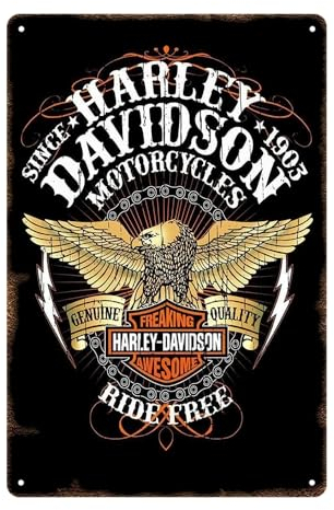 Felizer Harley Metallschild Dekor Davidson Blechschilder Harley Poster für Fans 20,3 x 30,5 cm Dekor Garage Auto Shop Höhle