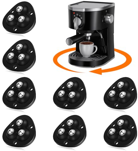 Roulettes pour Meubles, Roulettes Universelles Autocollantes, Mini Roulettes pour Meubles pivotantes à 360°, Roulettes Plates pour Petits Appareils (avec 3 roulements à billes, noir, 8 PCS)