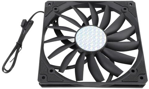Thin 140mm PWM Fan, Quiet Cooling PC Fan with MFDB Bearing, Easy Installation, for Computer Cases (Black)