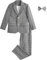 LOLANTA 3 Pièces Garçons Plaid Carreaux Costume, Blazer élégant de fête de Mariage,Ensemble Veste Pantalon Nœud Papillon(Gris profond,9-10 Ans,Tag 140)
