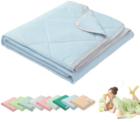 CJJZFO Cooling Sleep 3 Lagen Kühldecke Premium Sommerkühldecken Anti Schweiß Atmungsaktive Komfortdecken und Sofadecken, Sleep Kühldecke, Kühlende Decken(Blue 1,150 * 200cm)