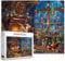 Christmas Santa Claus Vintage House Window Puzzle - 1000 Pieces for Adults, Scary Jigsaw With Christmas Eve Wreath and Cozy House Decorations