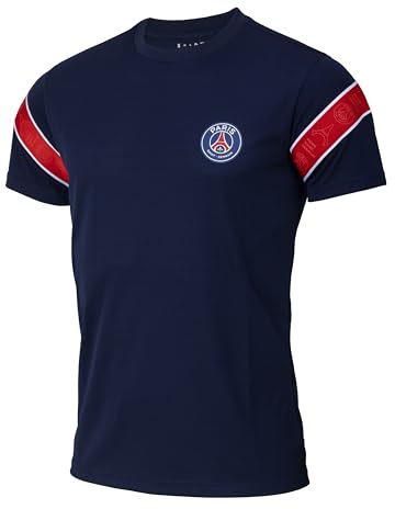Paris Saint - Germain PSG Streifen Fußballtrikot für Erwachsene - Größe L/Large - Blau Shirt - Trainingsshirt - Offizielles PSG Produkt