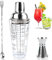 Coctelera de cóctel de 400 ml, juego de batidora de cristal Coctail, con vaso medidor y cuchara de bar, mezclador de bebidas mixtas, juego de barman profesional, accesorios para cócteles, medidas de