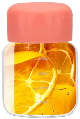 PATIKIL Petits Bouteilles en Verre pour Jus avec Couvercles, 10 Onces (300 ml) Bouteille D'Eau en Verre Borosilicaté Étanche Bouteilles Mignonnes pour Boire Des Shots, Rose