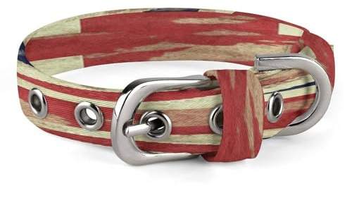 Hundehalsband mit britischer Flagge, Vintage-Stil, verstellbar, Edelstahl, D-Ring-Halsband, Oxford-Stoff, Katzenhalsband mit Metallschnalle, für kleine, mittelgroße Hunde
