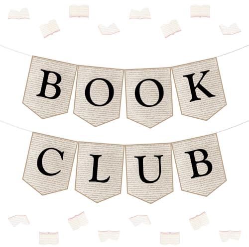 Funmemoir Partydekorationen im Vintage-Stil – Buchclub-Banner, Lesebibliothek, Zeitung, Babyparty, Geburtstagsdekoration für Buchliebhaber, Schule, Klassenzimmer, Heimpartyzubehör