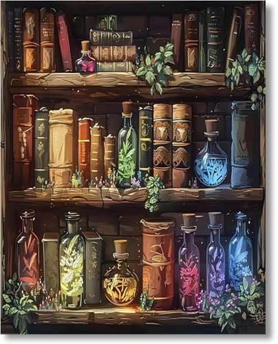Gutluz 5D Diamond Painting Erwachsene Bücher Regal - Diamond Painting Kinder Buch Diamant Painting Bilder Erwachsene Diamond-Painting Kit als Geschenke Bastelset Erwachsene Diamond Art