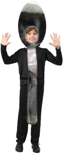 Tsffae Spoon Knife Fork Performance Outfit Halloween Funny Fancy Dress Tableware Performance Costume Party Hooded Costume for Masquerade, Cosplay