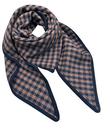 YsRoad Damen Dreiecksschal –100% Australische Wolle weicher Karierter schal im Britischen Stil–XXL Wollschal–Elegantes Dreieckstuch für Damen 200x55cm Beige,Grau-Grün,Dunkelgrün