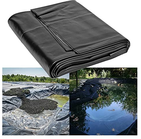 Pellicola per laghetto pieghevole resistente impermeabile, rinforzata e nera, ideale per piscina, 5 x 4 m