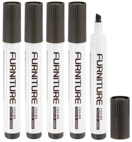 sourcing map Furniture Markers Touch Up, 5pcs Furniture Repair Kit Wood Filler Sticks Wood Markers for Scratches Wooden Floor Table Cabinet Laminate Frames, Chestnut