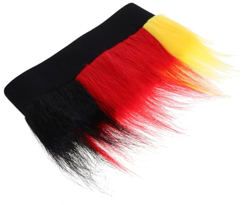 Milisten Schwarz-rote-gelbe Fußball-fanperücke Atmungsaktive Open-top-kopfbedeckung Für Europameisterschaft Und Sportevents Leicht Und Praktisch Für Cosplay Und Fanartikel