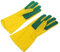 EXQUIMEUBLE 1Par Guantes de Látex para Platos y Limpieza Impermeables y Resistentes al Aceite Talla con Esponja Limpiadora para Cocina y Múltiples Domésticos