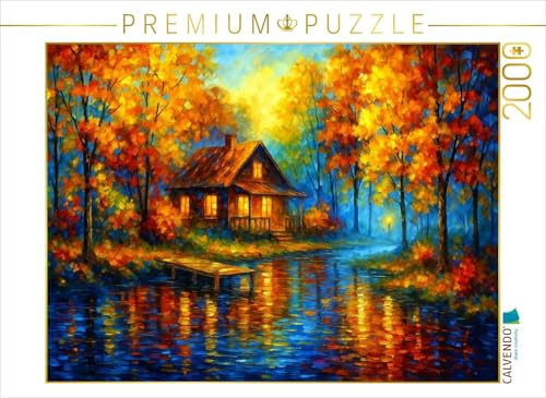 CALVENDO Puzzle Haus am Fluss im Herbst | 2000 Teile Lege-Größe 90 x 67 cm Foto-Puzzle für glückliche Stunden