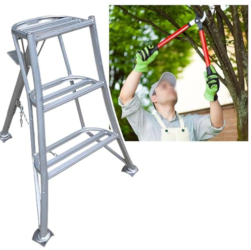 Gartenleiter Gewerbliche Trittleitern zum Baum-/Heckenschneiden, Haushaltsleiter für Obstgärten mit Rutschfester Oberfläche, Dreibein-Trittleiter für Größere Reichweite(90cm/3ft/35.4in)
