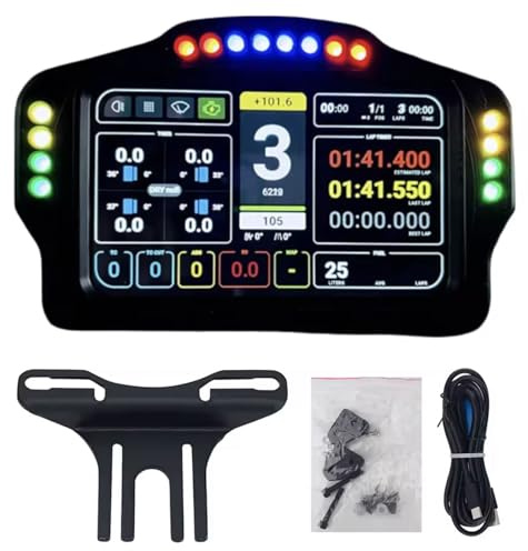 Benshuuk 5 inch Dashboard Touch Screen Gear Shifter for MOZA R3/R6/R9/R12; PC Multi-functional Instrument Speed Display For Logitech G29/G920/G923/RS50 Base Steering Wheel