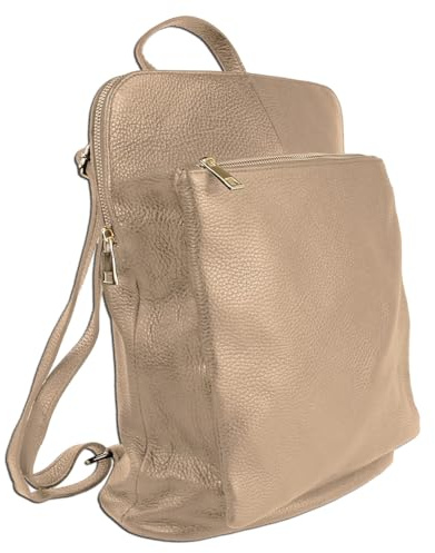 Toscanto Rucksack taupe beige Leder Cityrucksack ORTM103RN