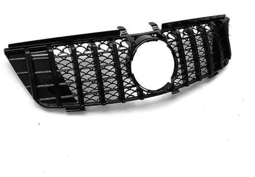 Rejilla Delantera Para Mercedes ML W164 2005-2008 Estilo GT Rejilla Frontal Línea Vertical ABS Negro Brillante Reemplazo Ajuste Directo Actualización Exterior Rejilla De Radiador(Negro brillante)