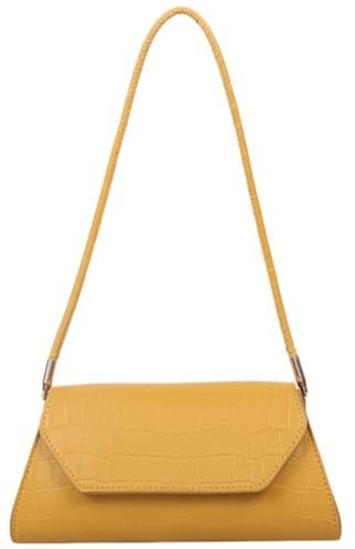 CIMAXIC Damen Schultertasche Pu Leder Gelb mit Großer Kapazität Modische Umhängetasche für Alltag Tragbare Einkaufstasche mit Exquisiter Verarbeitung und Elegantem Stil