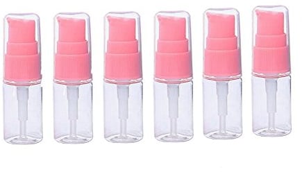 erioctry 10ML Portable Empty Refillable Bottle Cream Shampoo Lotion Treatment Pump Bottle with Cap Travel Bottles Toiletries Liquid Container for Cosmetic Make-up Pack of 6 (Transparent)