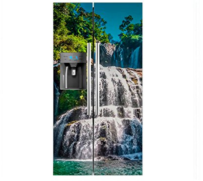 Vinilo Frigorífico Americano Cascada Escalonada | 90x180cm | Varias Medidas | Pegatinas de Nevera Económicas y Elegantes | Vinilo Nevera