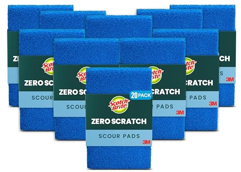 Scotch-Brite Mehrzweck-Pads, Kratzfest, 20 Stück | Scotch-Brite Zero Scratch Scheuerschwamm, 20 Stück