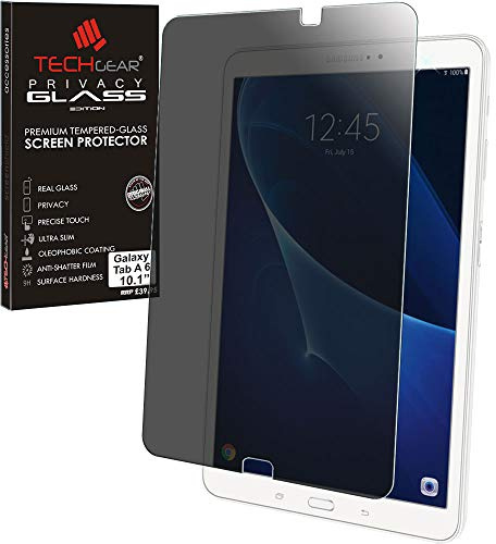TECHGEAR Anti Spy Screen Protector Compatible with Samsung Galaxy Tab A 6 10.1 2016 (SM-T580 Series) - PRIVACY GLASS Edition Genuine Tempered Glass Screen Protector Guard Cover