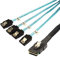 Jopto Mini SAS Cables de 50 cm Interno Mini-SAS a 4 SAS SATA Multi-Lane Cable de Transferencia de Datos Mini SAS 36 Pines SFF-8087 Macho a 4 SATA 7 Pines Hembra Cable Divisor de Disco Duro