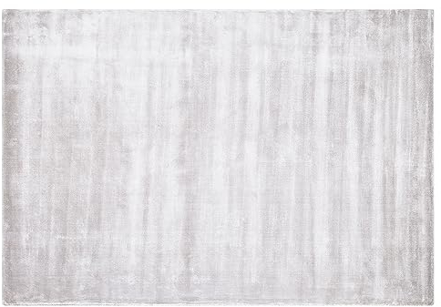 Teppich Viskose helles Grau 140 x 200 cm einfarbig handgewebt Kurzflor Gesi II