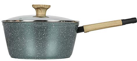Art of Cooking 3 Quart Granite Nonstick Saucepan Cookware Set (Induction Compatible) (Forest Green)