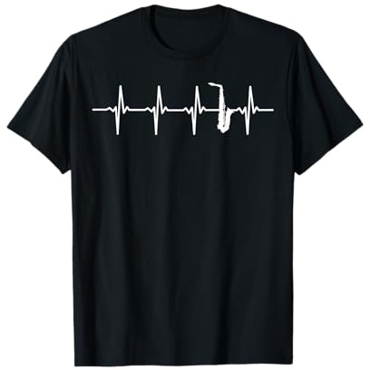 Saxofón Latidos De Corazón Regalo Para Saxofonistas Camiseta