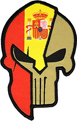 Parche Espartano Bordado Español - Bandera España - Parche España - Parches Mochila - Táctico Militar - 8,55 x 5,4 cm