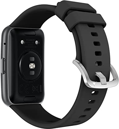 MoKo Correa Compatible con Huawei Watch Fit Active/Elegant Edition Smartwatch, Pulsera Deportiva de Repuesto de Silicona Suave, Negro