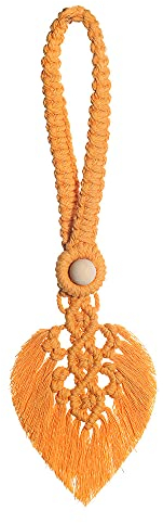 Tiardey 2 Stück Bltter Vorhang Raffhalter Handgefertigte Vorhangseile Quaste Vorhang Clips Seilriemen Dekorative Seilhalter - Orange
