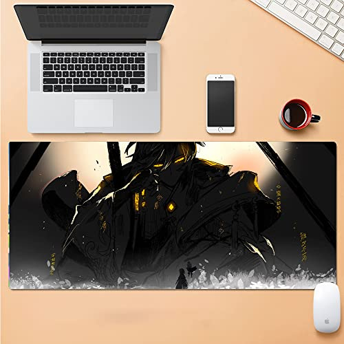 Qiqioog Zhongli, Genshin Impact Anime Games Übergroßes Mauspad, verdicktes und überzogenes Tastaturpad, rutschfestes wasserdichtes und schützendes Handgelenk-Tischpad